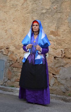 Villacidro, Sardunya 06.02.2019: Cherry 'nin geleneksel Sardunya kostümlü festivali