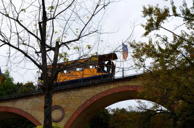 Car of the Nerobergbahn, a funicular railway in Wiesbaden, Hesse, Germany clipart