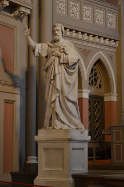 inside the famous Markt Kirche in Wiesbaden, a brick building in neo-Gothic style clipart