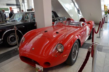 Frankfurt am Main, Almanya 09.21.2019: Kırmızı Ferrari 275 GTB 4 1966Kırmızı Ferrari 275 GTB 4 1966Kırmızı Ferrari GTB 4 1966