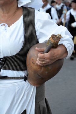 Villacidro, Sardinia 06.02.2019: Cherry's festival with traditional costumes of Sardinia clipart