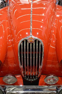 Frankfurt am Main, Almanya 09.21.2019: Klasik Otomobil Fuarında eski model arabalar