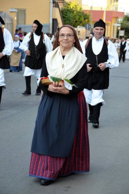 Villacidro, Sardunya 06.02.2019: Cherry 'nin geleneksel Sardunya kostümlü festivali