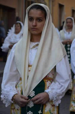 Sant 'Antioco, Sardinya 05.06.2019: Saint Antioco, Sardinya - 04.16.2018: Sant' Antioco dini geçit töreni