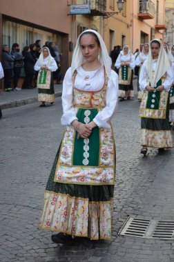 Sant'Antioco, Sardinia 05.06.2019: Saint Antioco, Sardinia - 04.16.2018: Religious procession of Sant'Antioco clipart