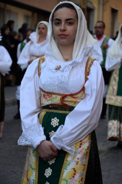Sant 'Antioco, Sardinya 05.06.2019: Saint Antioco, Sardinya - 04.16.2018: Sant' Antioco dini geçit töreni
