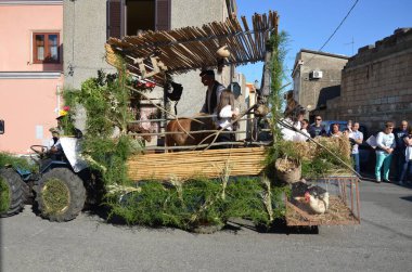 Villacidro, Sardunya 06.02.2019: Cherry 'nin geleneksel Sardunya kostümlü festivali