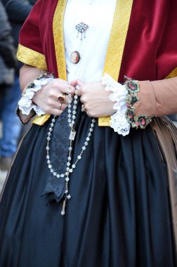 Sant 'Antioco, Sardinya 05.06.2019: Saint Antioco, Sardinya - 04.16.2018: Sant' Antioco dini geçit töreni