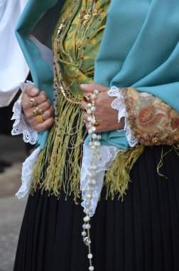 Sant 'Antioco, Sardinya 05.06.2019: Saint Antioco, Sardinya - 04.16.2018: Sant' Antioco dini geçit töreni