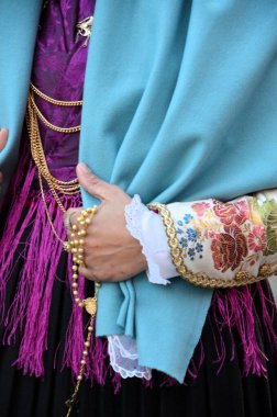 Sant 'Antioco, Sardinya 05.06.2019: Saint Antioco, Sardinya - 04.16.2018: Sant' Antioco dini geçit töreni