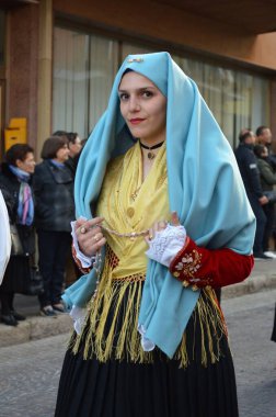 Sant 'Antioco, Sardinya 05.06.2019: Saint Antioco, Sardinya - 04.16.2018: Sant' Antioco dini geçit töreni