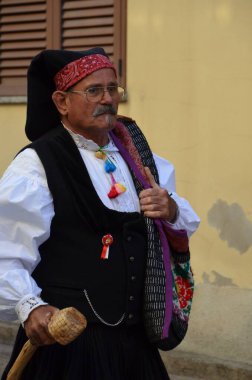 Villacidro, Sardunya 06.02.2019: Cherry 'nin geleneksel Sardunya kostümlü festivali