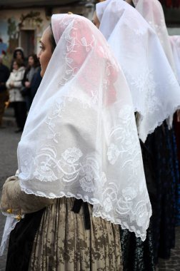 Sant 'Antioco, Sardinya 05.06.2019: Saint Antioco, Sardinya - 04.16.2018: Sant' Antioco dini geçit töreni