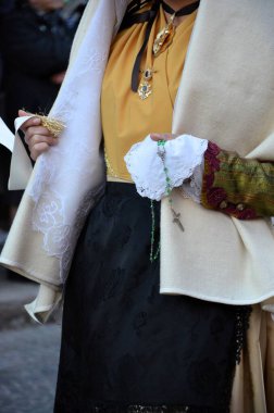 Sant 'Antioco, Sardinya 05.06.2019: Saint Antioco, Sardinya - 04.16.2018: Sant' Antioco dini geçit töreni