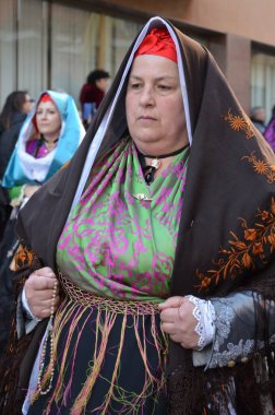 Sant 'Antioco, Sardinya 05.06.2019: Saint Antioco, Sardinya - 04.16.2018: Sant' Antioco dini geçit töreni