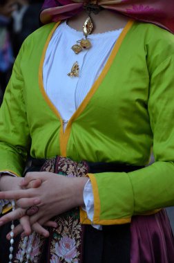 Sant 'Antioco, Sardinya 05.06.2019: Saint Antioco, Sardinya - 04.16.2018: Sant' Antioco dini geçit töreni