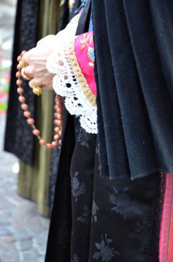 Sant 'Antioco, Sardinya 05.06.2019: Saint Antioco, Sardinya - 04.16.2018: Sant' Antioco dini geçit töreni