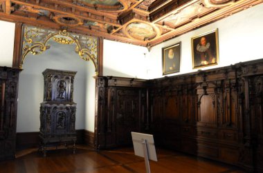 Nuremberg, Almanya 10.19.2019: Peller House, Stadtmuseum Fembohaus Nuremberg 'den güzel bir oda