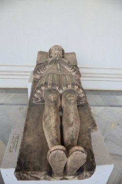 Seville, İspanya 03.23.2019: Nicholas Griego Triarchi 'nin eski figürü