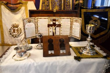 Seville, İspanya 03.23.2019 Askeri Müze Plaza de Espana Seville