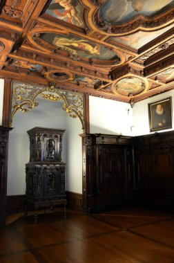 Nuremberg, Almanya 10.19.2019: Peller House, Stadtmuseum Fembohaus Nuremberg 'den güzel bir oda