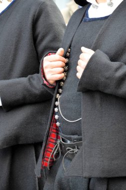 Sant 'Antioco, Sardinya 05.06.2019: Saint Antioco, Sardinya - 04.16.2018: Sant' Antioco dini geçit töreni