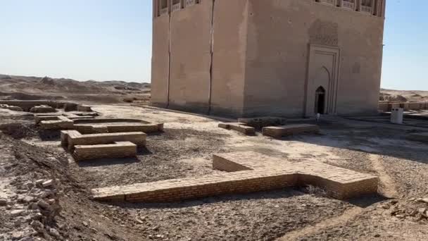 Mausoleum Eines Herrschers Des Seldschukenreiches Sultan Sanjar Merv Turkmenistan — Stockvideo