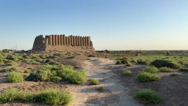 Castello Delle Vergini Maggiori Gala Luglio Gyz Antico Merv Turkmenistan — Video Stock