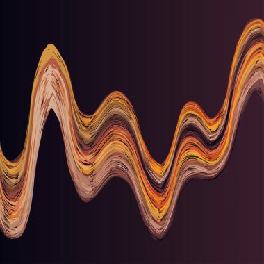 Modern renkli akış posteri. Siyah arkaplanda dalga sıvısı şekli. Tasarım projeniz için sanat tasarımı