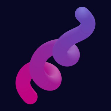 Üç boyutlu soyut, çarpık sıvı şekiller. Yaratıcı tasarım ögeleri