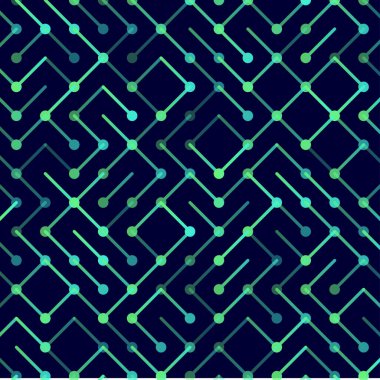 Teknoloji Vektörü kusursuz şablon. Geometrik çizgili süs. Tek renkli doğrusal arkaplan