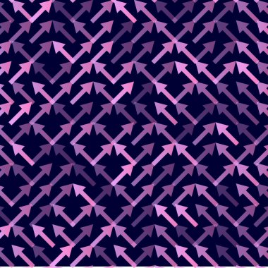 Ok Vektörü kusursuz desen. Geometrik çizgili süs. Tek renkli doğrusal arkaplan