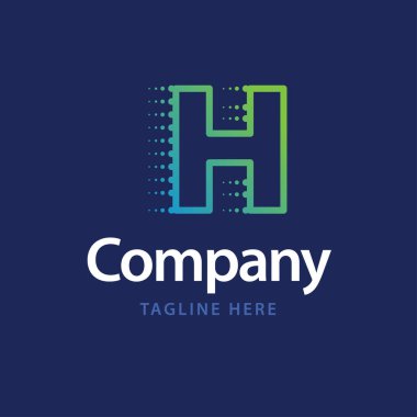H Teknoloji Logosu. Business Brand kimlik tasarımı