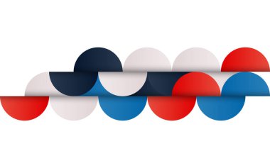 Basit şekilleri ve güzel renk paleti olan yüzyılın ortası geometrik soyut deseni. Basit geometrik kalıp bileşimi