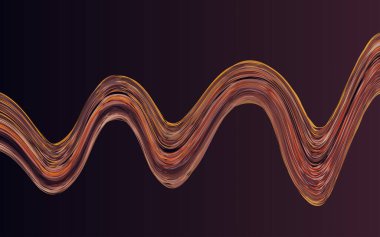 Modern renkli akış posteri. Siyah arkaplanda dalga sıvısı şekli. Tasarım projeniz için sanat tasarımı