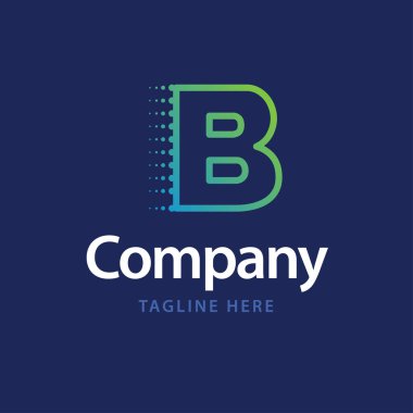 B Teknoloji Logosu. Business Brand kimlik tasarımı