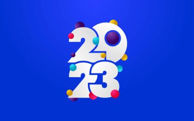 2027 Tasarım Mutlu Yıllar. Broşür tasarımı için yeni yıl 2023 logo tasarımı. Kart. Pankart. Noel dekoru 2023