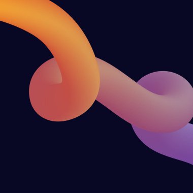 Üç boyutlu soyut, çarpık sıvı şekiller. Yaratıcı tasarım ögeleri