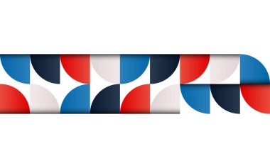 Basit şekilleri ve güzel renk paleti olan yüzyılın ortası geometrik soyut deseni. Basit geometrik kalıp bileşimi