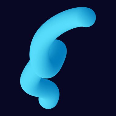 Üç boyutlu soyut, çarpık sıvı şekiller. Yaratıcı tasarım ögeleri