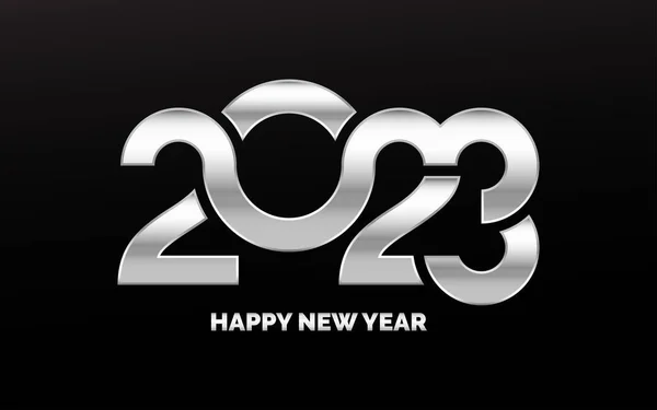 Mutlu Yıllar 2023 Metin Tasarımı 2023 Yılının Günlüğünün Kapağı Broşür — Stok Vektör