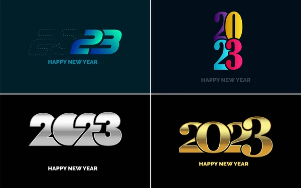 stock vector Set of logo design 2023 Happy New Year. 2023 number design template. Christmas decor 2023 Happy New Year symbols. Modern Xmas design for banner. social network. cover and calendar