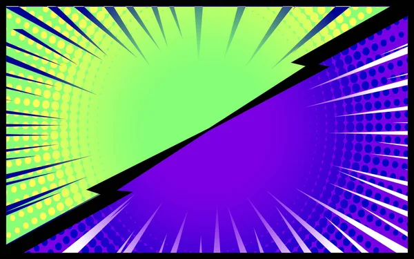 Зелений Фіолетовий Комічний Фон Ретро Вектор — стоковий вектор