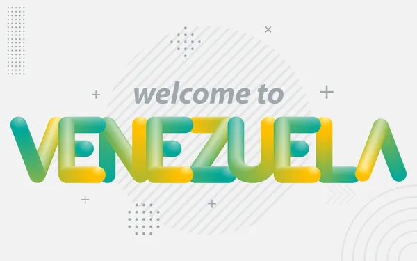 Bienvenidos Venezuela Tipografía Creativa Con Efecto Mezcla — Vector de stock