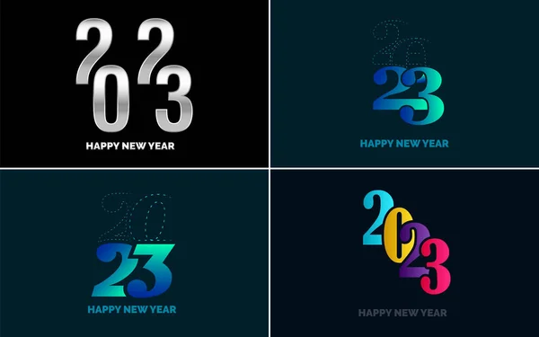 Conjunto Diseño Logotipo 2023 Feliz Año Nuevo Plantilla Diseño 2023 — Vector de stock