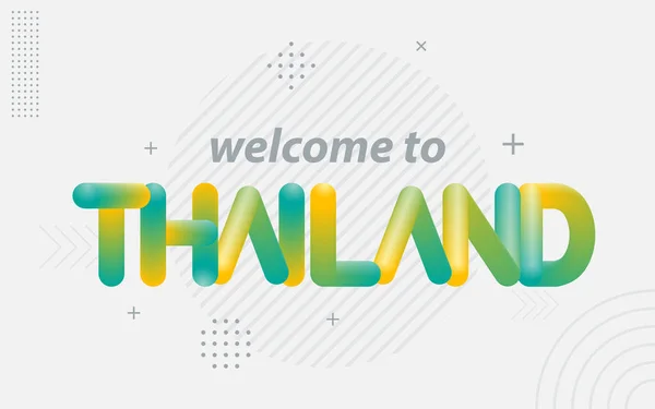 Bienvenue Thaïlande Typographie Créative Avec Effet Mélange — Image vectorielle