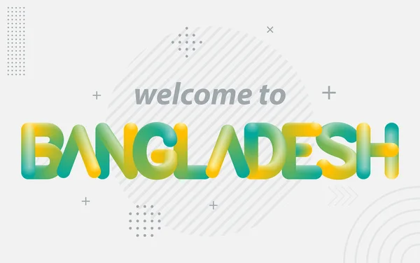 Bienvenido Bangladesh Tipografía Creativa Con Efecto Mezcla — Vector de stock