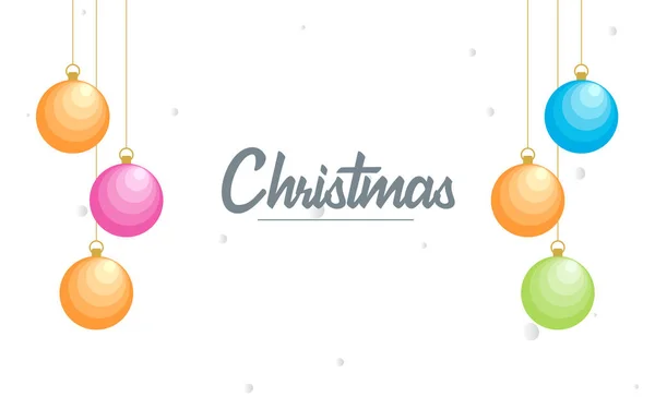 stock vector Flat merry christmas Glossy  decorative Ball elements hanging background