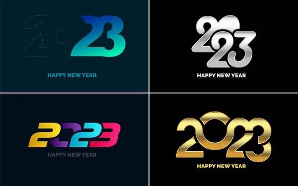 新年快乐2023年文字设计 2023年商业日志封面 有愿望 小册子设计模板 — 图库矢量图片