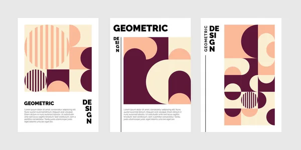 Geometrical Abstract Trifold Brochure Template — Stock Vector